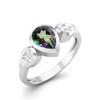 Pear shape  Mystic topaz Gemstone 925 Sterling Silver Ring