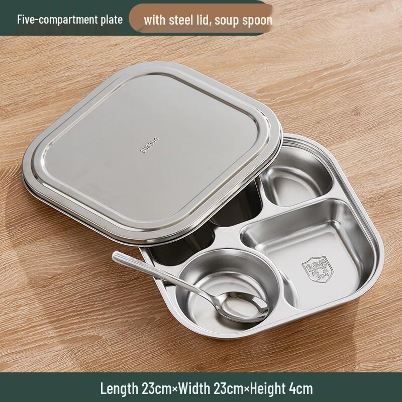 Wuhe Stainless Steel Divided Meal Tray