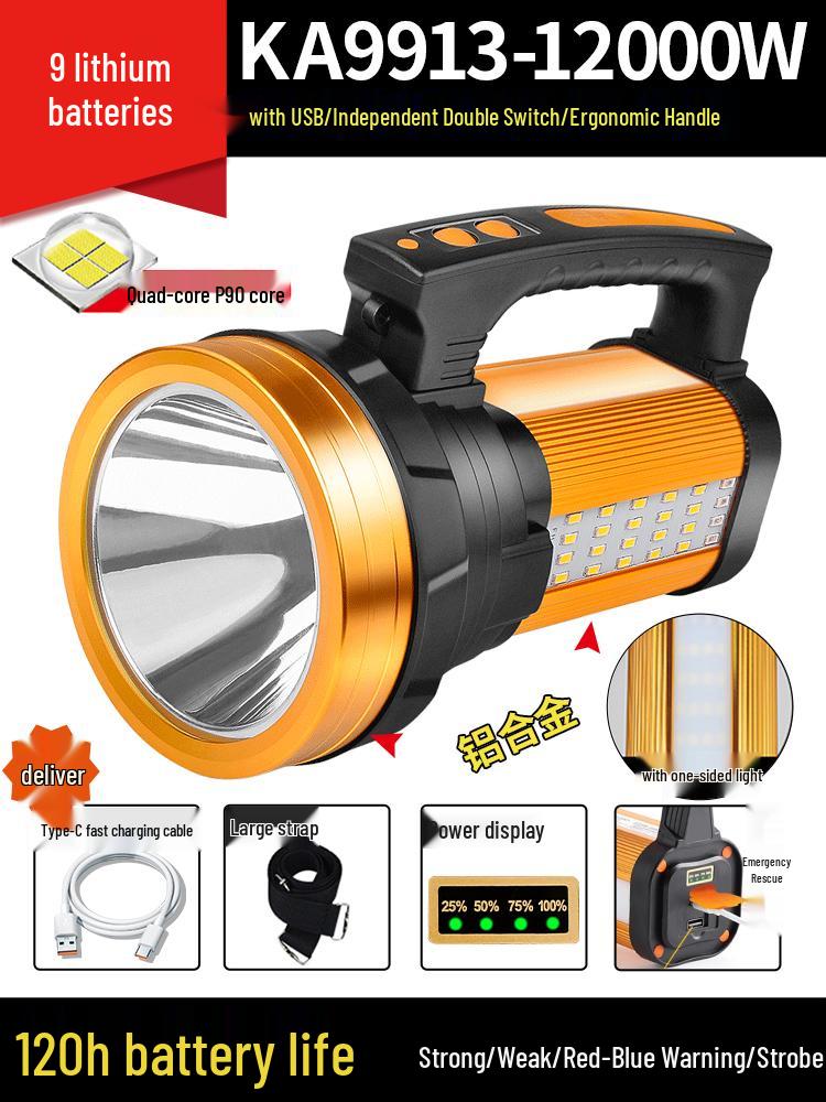 Rechargeable High-Power LED Xenon Spotlight: Super Bright, Long Range, Handheld for Outdoor, Home, Patrol & Mining