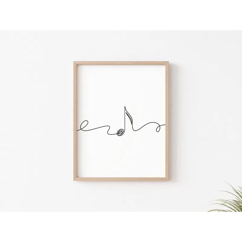 Nordisch Schwarz Weiß Musik Linienzeichnung Klaviertaste Gitarre Schlagzeug Poster Leinwandmalerei Wandkunst Bilder Zuhause Kinderzimmer Dekor