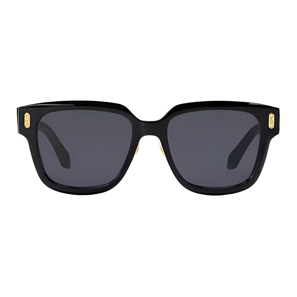 Louis Vuitton Engraved Logo Irregular Shape Sunglasses Unisex Sunglasses Black Z2063U