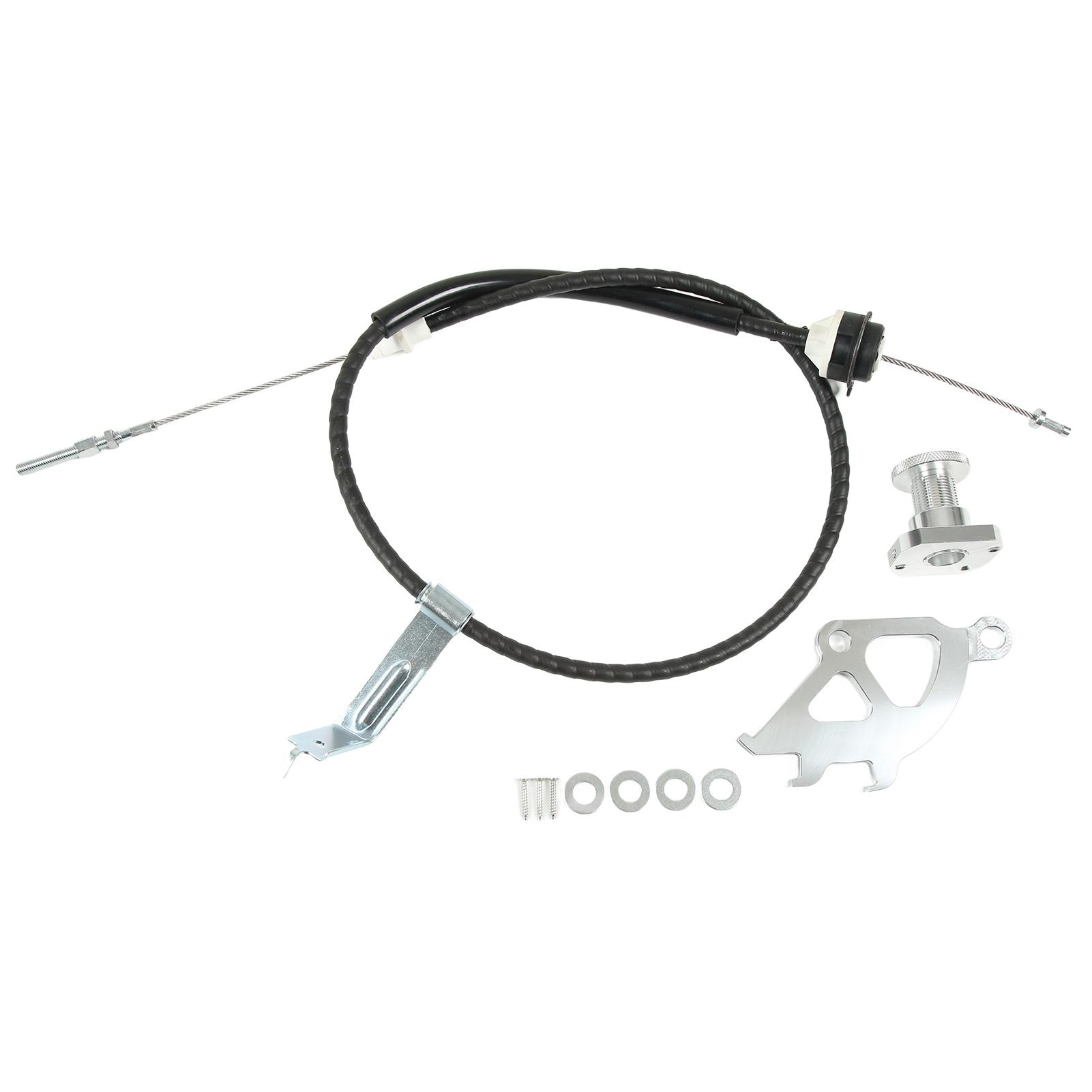 Комплект регулировочного троса квадранта сцепления через перегородку, анодированная поверхность, серебристый. Замена для Ford Mustang 1996-2004