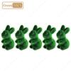 1/3/5/10/20PCS Easter Bunny Green Flocking 3D Moss Bunny Statue Simple Creative Garden Decoration Holiday Gift Bunny Ornament
