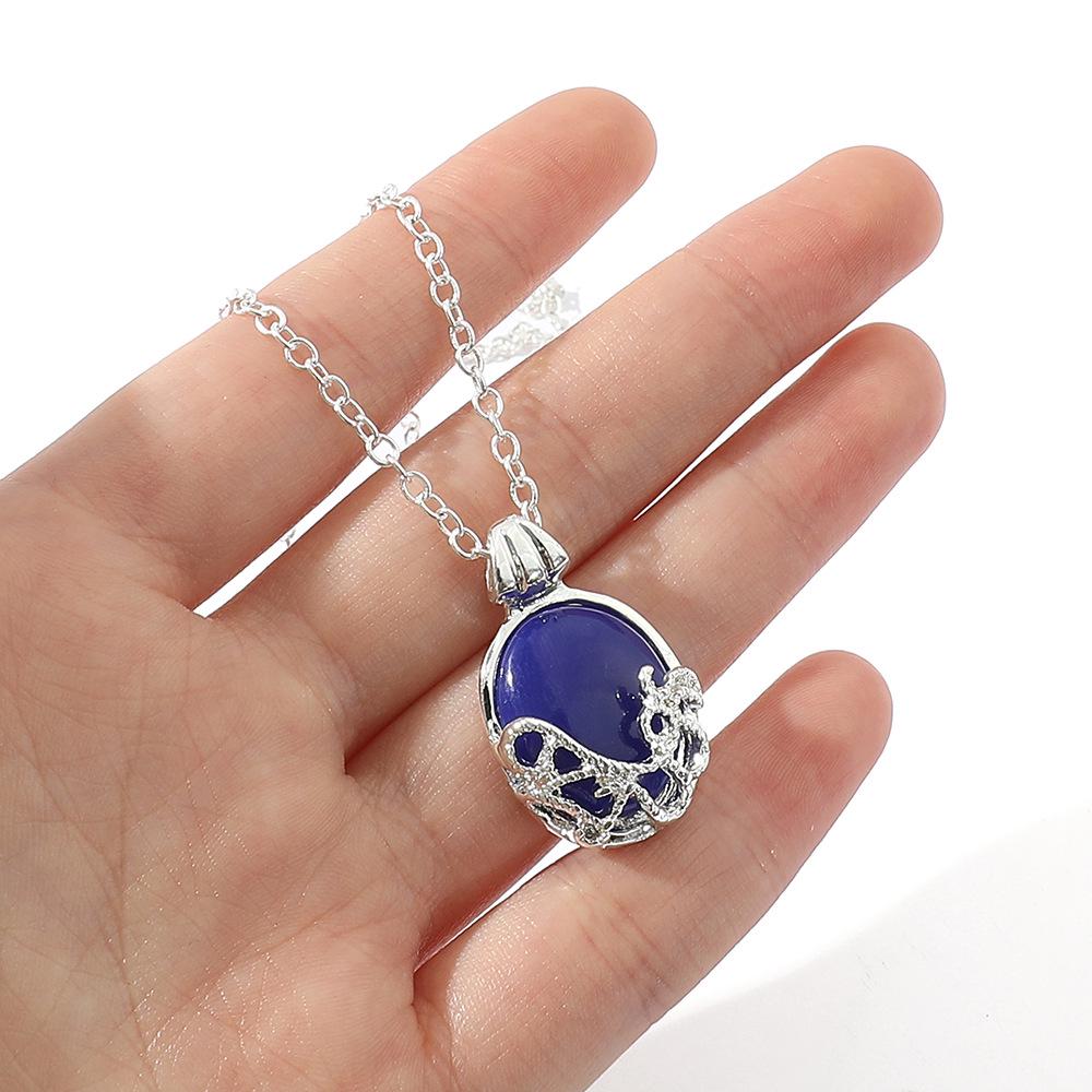 Vampire Diaries Anti-Sunlight Silver-Plated Cat's Eye Stone Necklace - European/American Film & TV Series Accessory