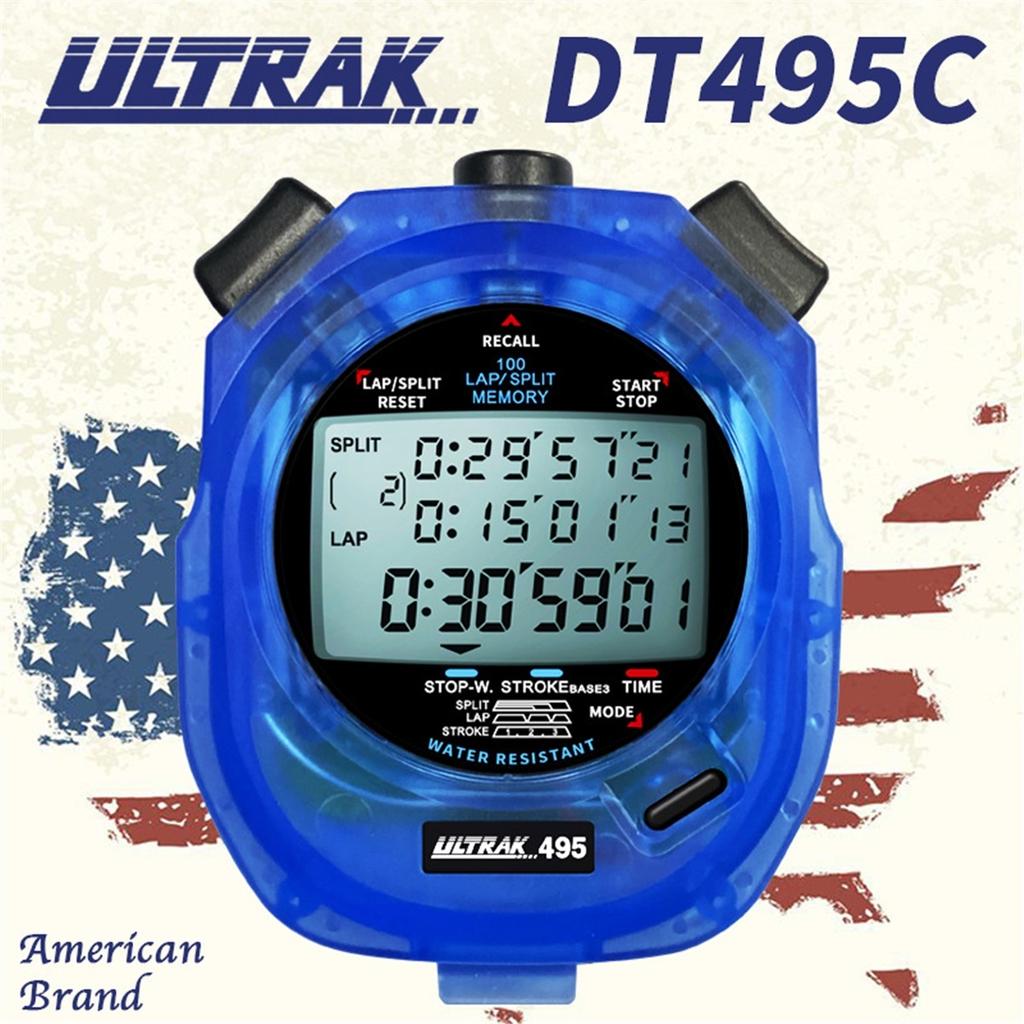Cronometro Digitale Timer Professionale Atletica Leggera 100 Giri di Memoria Display a 3 Righe Cronografo Luminoso Contatore Sportivo DT495D