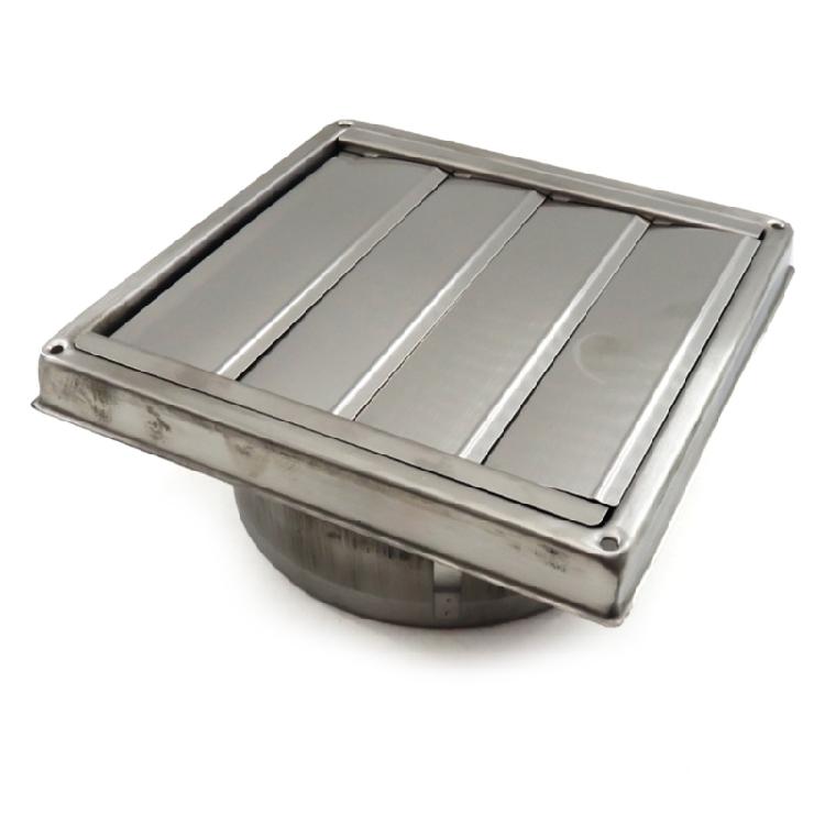 150mm Stainless Steel Square Ventilation Cover Air Outlet External Wall Rain Caps Stainless Steel Air Vent Duct Grills