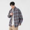 MEDE Men's Casual Color-Block Plaid Loose Fit Long Sleeve Shirt Jacket
