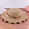 Women Sun Hat Big Wide Brim Beach Handmade Floral Summer Straw Sun Cap
