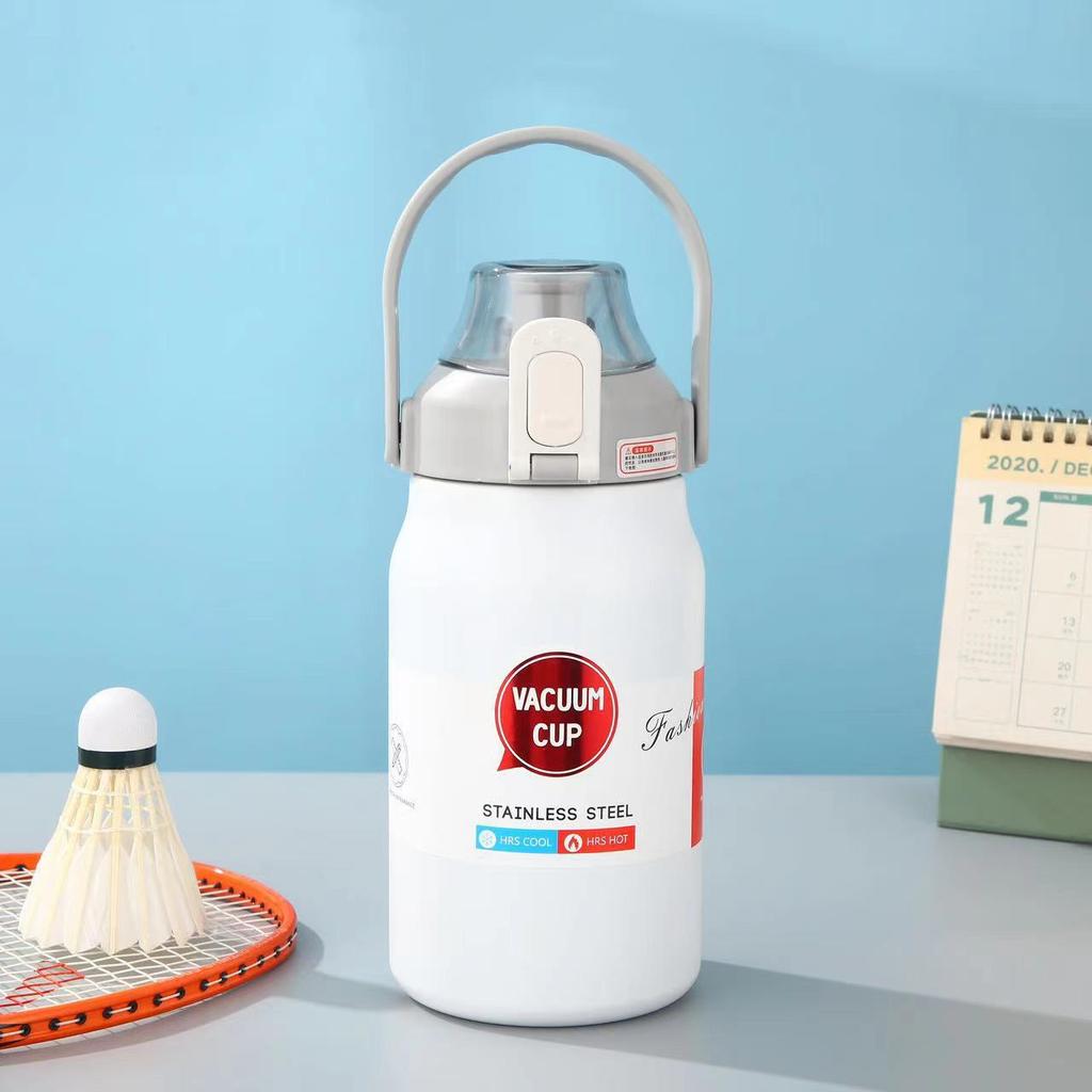 Big Belly Thermos Mug Large Capacity 304 Stainless Steel High-value Children's Straw Water Cup Outdoor Portable Water Bottle