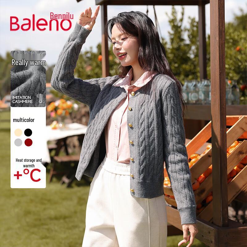 Baleno Women's Cable Knit Cardigan Sweater
