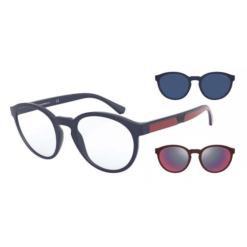 

Emporio Armani Ea4152 With Clip On 56691w Men Eyeglasses Matte Blue/52