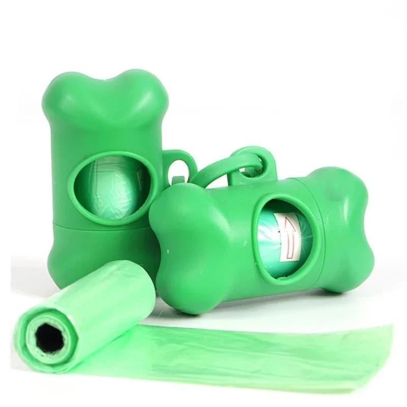 Pet Dog Poop Bag Bone Shape Dispenser Waste Garbage Carrier Holder Dispensers Poop Bag Dogs Trash Cleaning Tool Pet Products LS