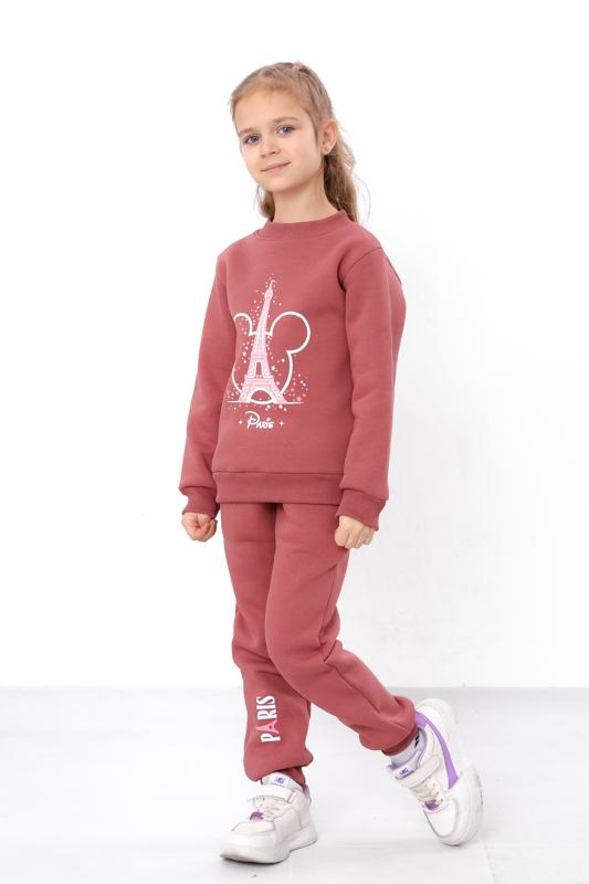 Set – Meisjes Paris Print Warm Sweatshirt & Broek, Comfortabele Pasvorm, Winter 6063-025-33-5-1 HC