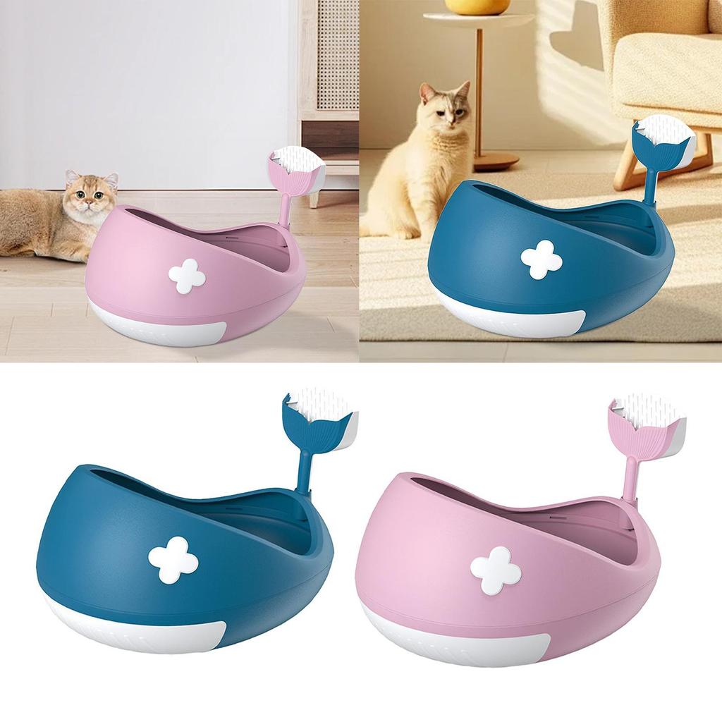 Open Litter Box Cat Sandbox Splashproof Easy To Clean Portable Kitten Potty Toilet Kitty Litter Pan for Indoor Cats Pet Supplies