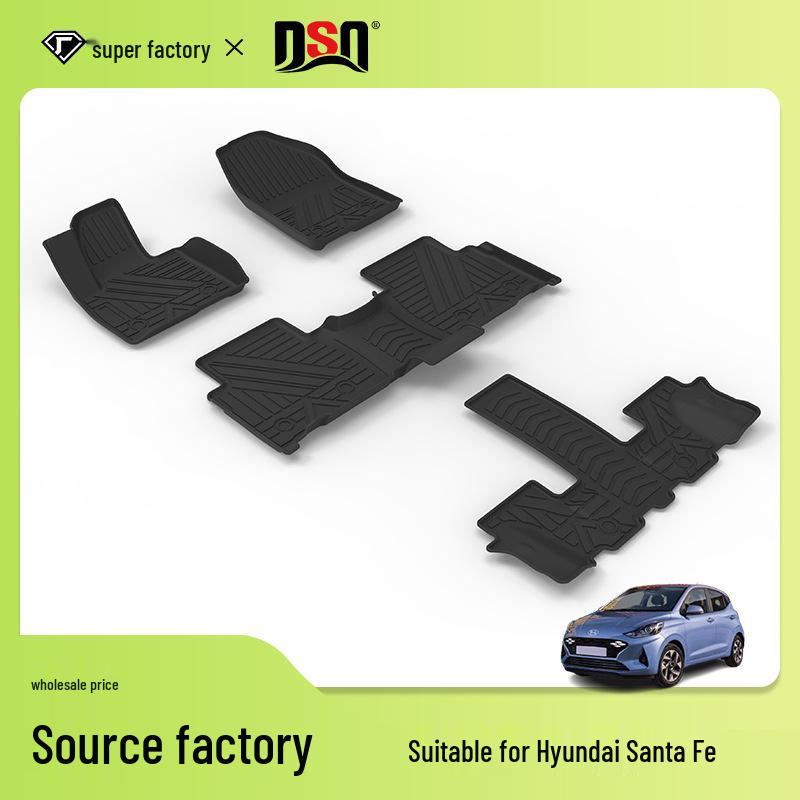Eco-friendly All-Season TPE Odorless Car Floor Mats for Santa Fe, Lingdong, Kona