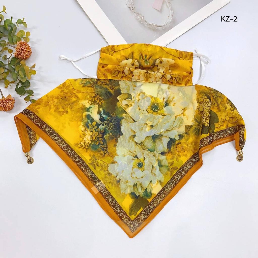 Potato buttercup yarn ice feeling breathable thin mask neck protection silk scarf cover the whole face mulberry spring summer sun protection shade spo