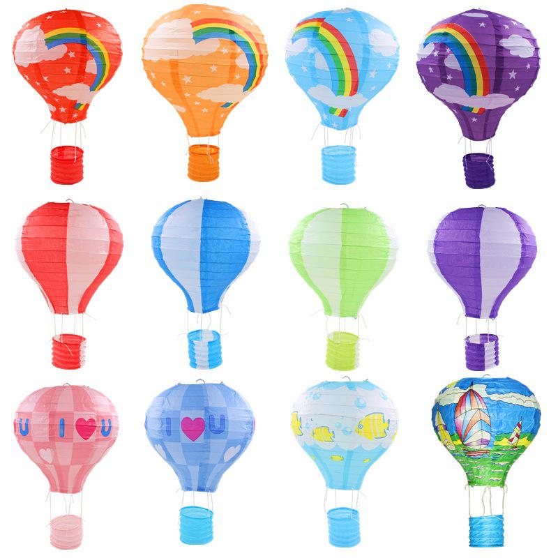 Hand-Folded Rainbow Hot Air Balloon Lantern - Christmas, Birthday, Party, Kindergarten Hanging Decoration