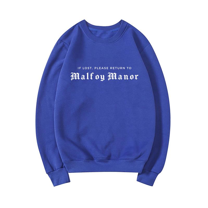 Malfoy Manor Book Sweatshirt Malfoy Sweatshirts Wizard School Hoodie Dark Academia Kläder Unisex långärmade tröjor Toppar