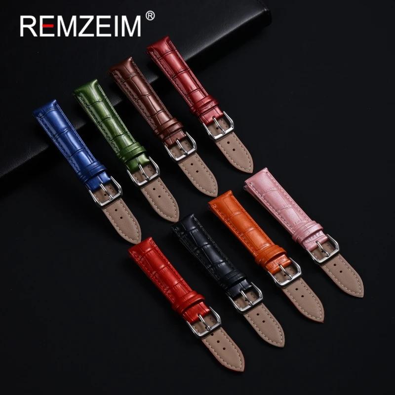 Men Women Fashion Bright Genuine Leather Watch Straps 12/14/16/18/20/22mm Watchbands Bracelet Smooth Replacement Wristband
