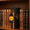 Decorative Book Nook Light Halloween Bookshelf Light, Vintage Metal Shelf Lamp, Battery Powered Dark Academic Room Accessories Warm LED Nightlight for