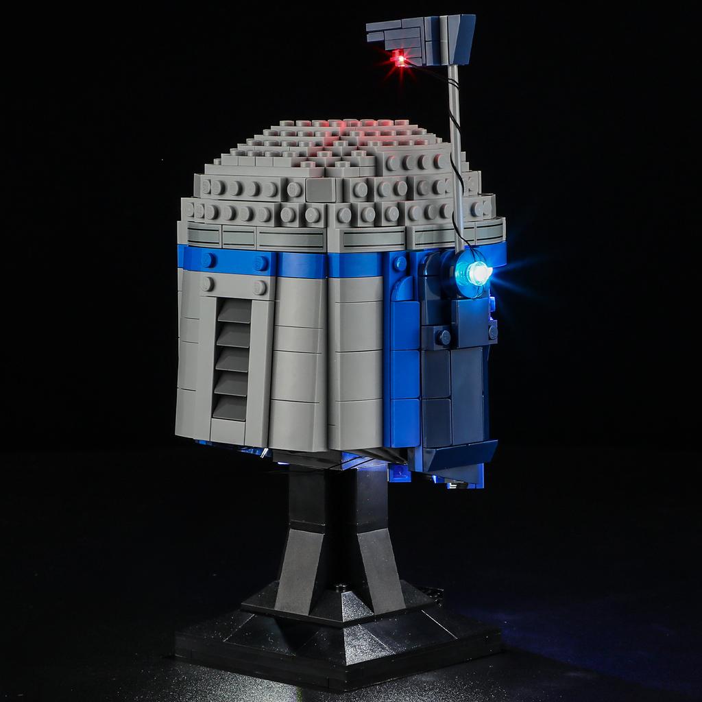 P10101 DIY LED Light Kit For LEGO 75408 Jango Fett™ Helmet Assembled Building Block Toy Decoration Adjustable Lighting Accessories