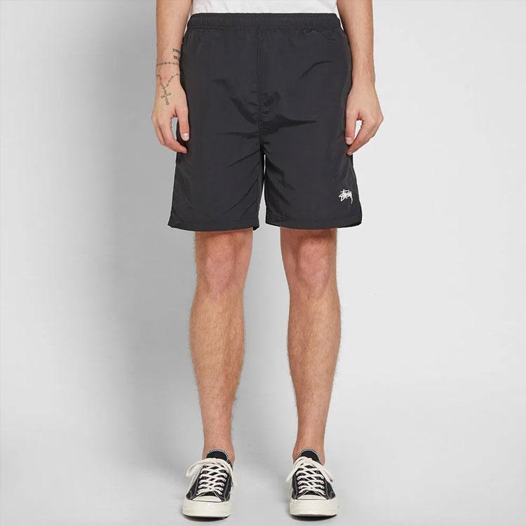 Stussy Logo Print Straight Leg American Vintage Casual Shorts Men shorts Black 113093