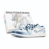 Air Jordan 1 Low Abrasion Resistant Breathable Low Top Vintage Basketball Shoes Unisex Blue White FN5214-141(Team17-S-Box)