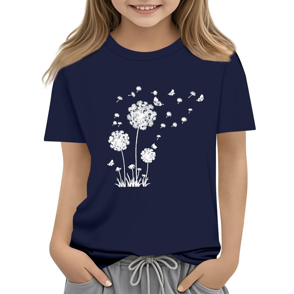 Summer Children's Crew-neck Top Printed Short-sleeved T-shirt Top Base