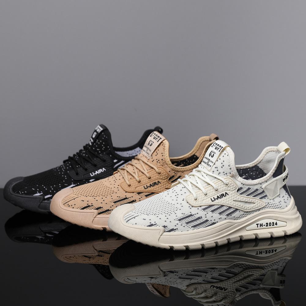 Running Shoes New Men's Shoes Large Size Spring and Autumn Fashion Casual Fly-woven Versatile Breathable Running Sports Trendy Shoes
