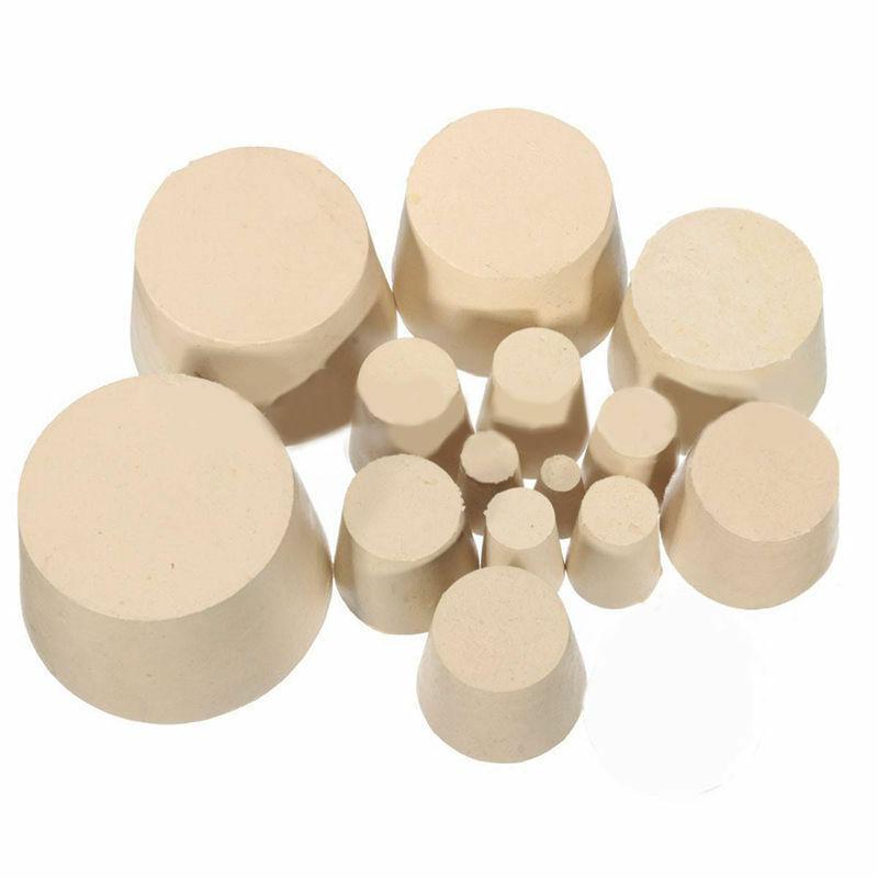 1/5/10pcs White Laboratory Wine Bottle Rubber Plug Pipe Push-in Sealing Plug Tapered Hole 23 Assorted Size 000#-20# Assortment 7