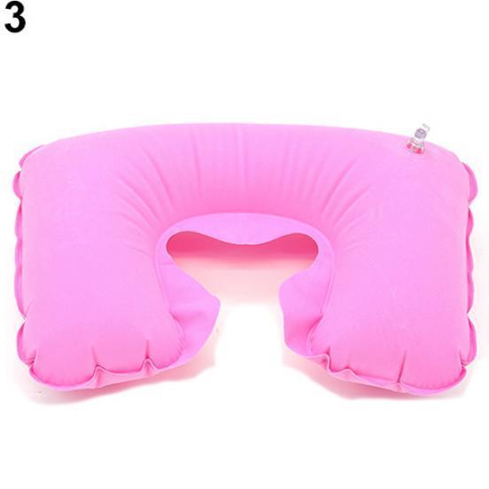 1Pc Inflatable Travel Air Cushion Neck Rest U Shape Plane Flight Portable Pillow