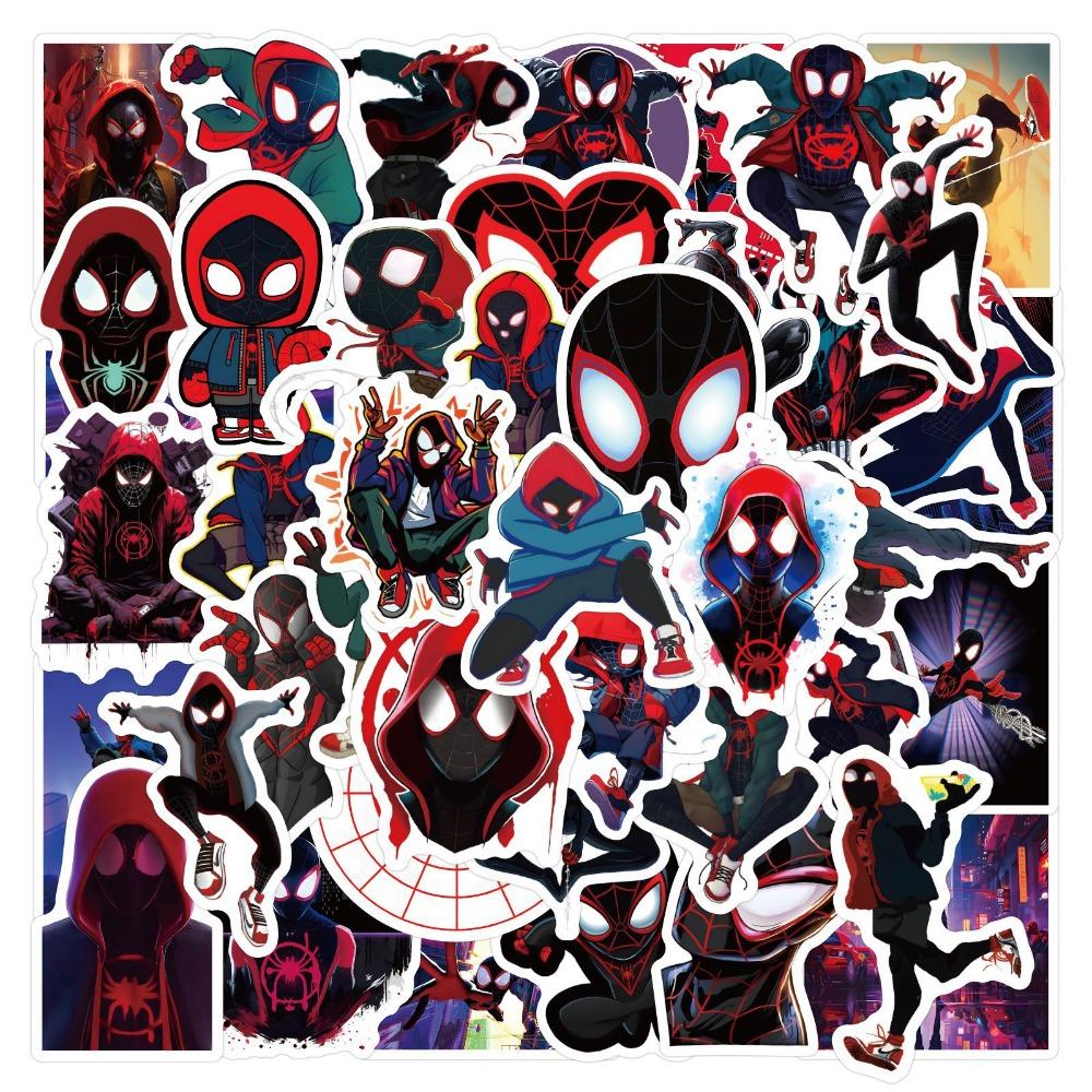50Pcs Miles Morales Cartoon Graffiti Stickers Luggage Water Cup Stationery Scooter Laptop Refrigerator Decoration Diy Decals