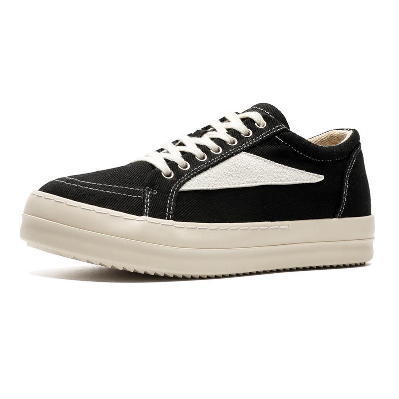 Nischen Herren Retro Style Canvas Sneaker - Invertiertes Dreieck, Dicksohlige, Frühling Höhenverstärkung, Vielseitige Casual Sportschuhe