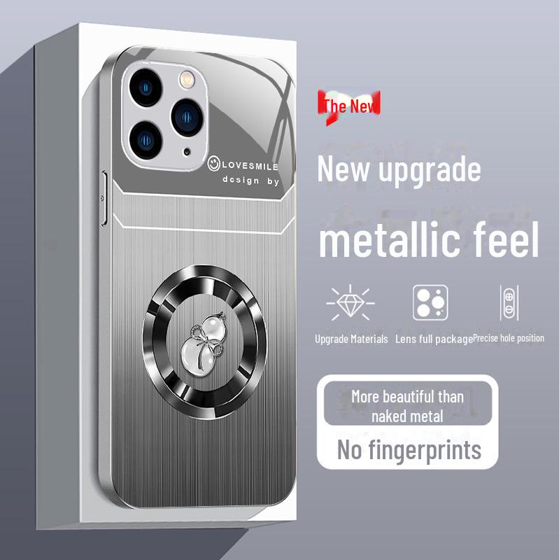 Luxusní pouzdro z tekutého skla Wood Grain pro Apple X/XS, 13Pro, 12/11, XR, XS Max a SE – ochrana proti pádu s designem Good Luck Gourd.