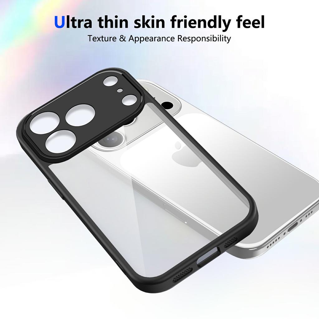 For iPhone 17 Pro Max Case Matte Skin Touch Clear PC+TPU Shockproof Phone Back Cover