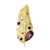 Crystal Leaf Badge for Women Unisex Wormholes Leaves Plants Party Office Brooch Pins Gifts