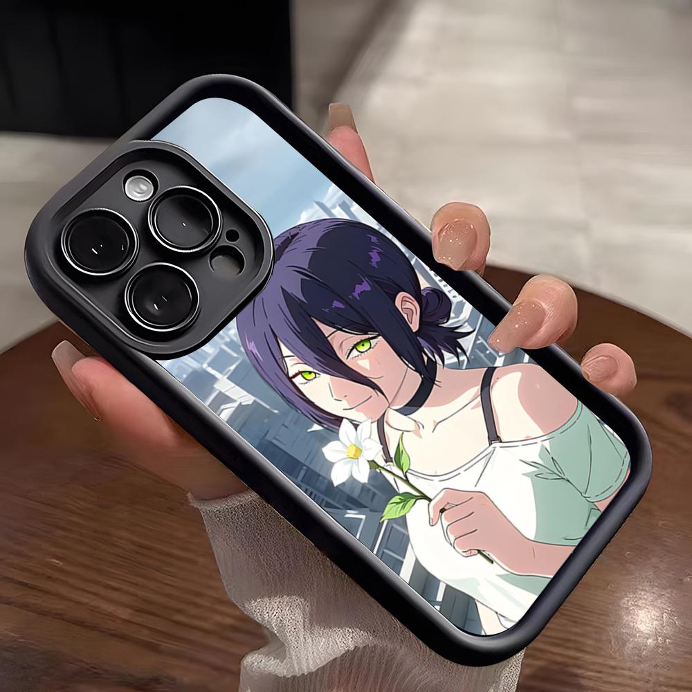 Reze Chainsaw Anime Phone Case For IPhone 17 Pro Max 15 Pro 16 14 Plus 12 13 Mini 11 Pro Shockproof Soft Cover