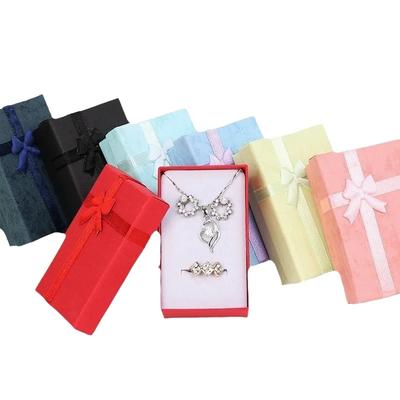 12pcs/lot Assorted Colors Ring Necklace Set Box Trinket Box Necklace Case Earrings Holder 5*8 Packaging Gift Box