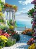 5D DIY Diamond Mosaic Seaside Needlework Painting Garden Cross Stitch Diamond Embroidery Landscape Decor For Home