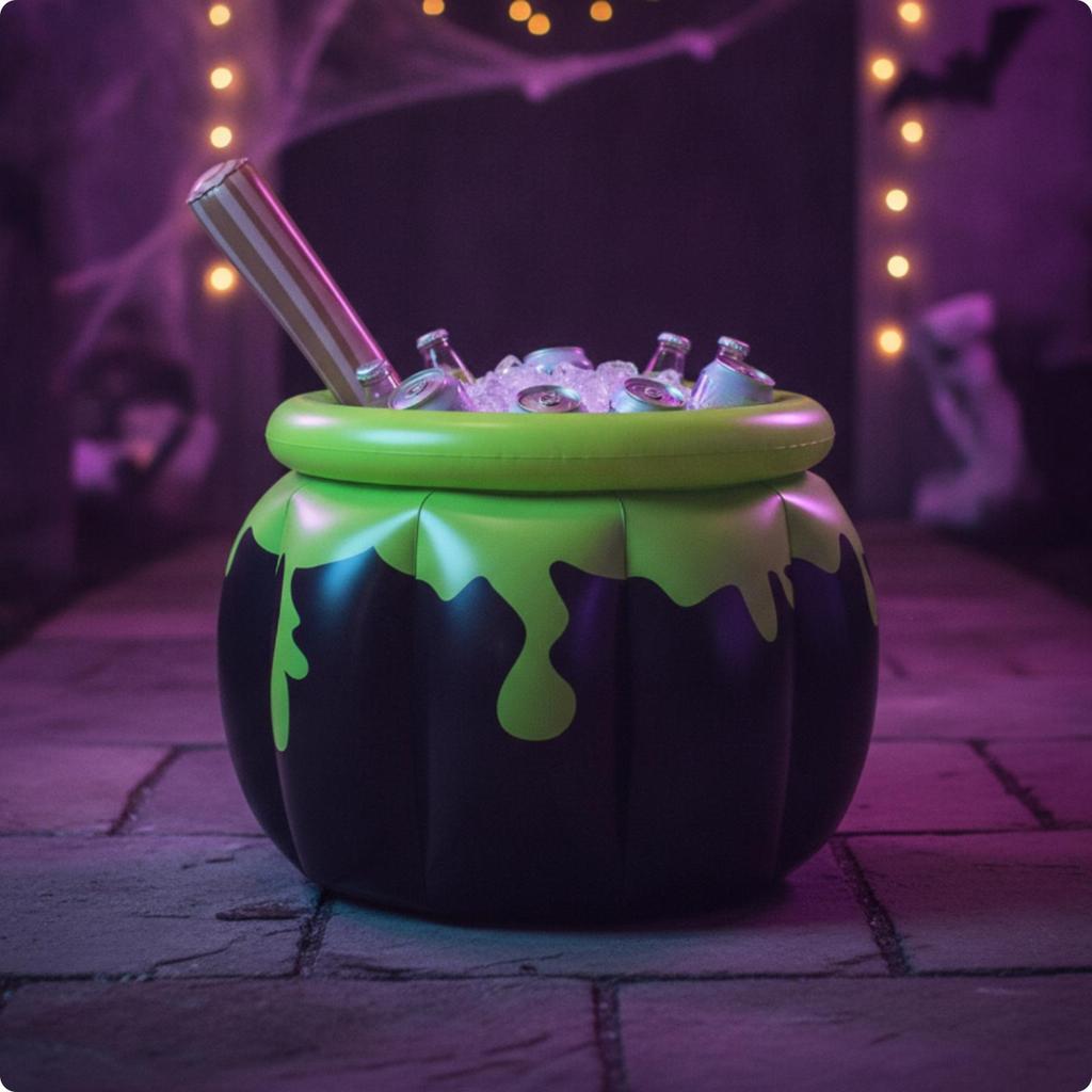 Halloween Witch Pot Ice Bucket Leak Resistant Inflatable Spooky