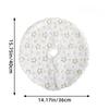 Christmas Tree Skirt 14.96 Inch White Faux Fur Plush Beaded Embroidered Merry Christmas New Year Home Holiday Decoration