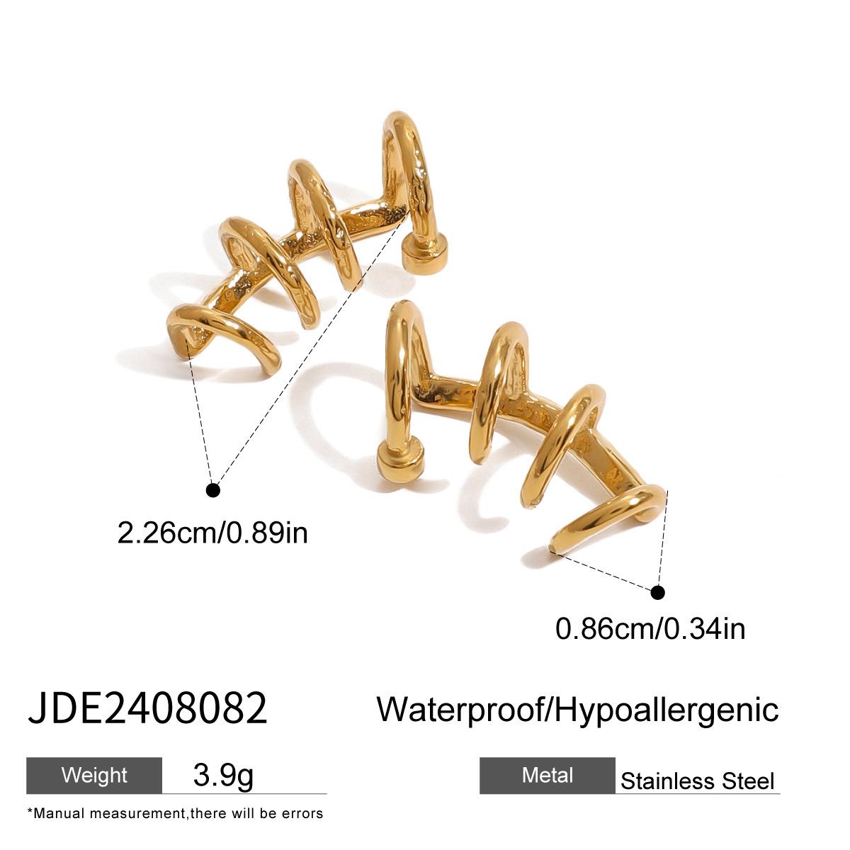 Jiading European and American stainless steel u-shaped earrings without earholes, ear bone clips, niche earrings, titanium steel earrings.