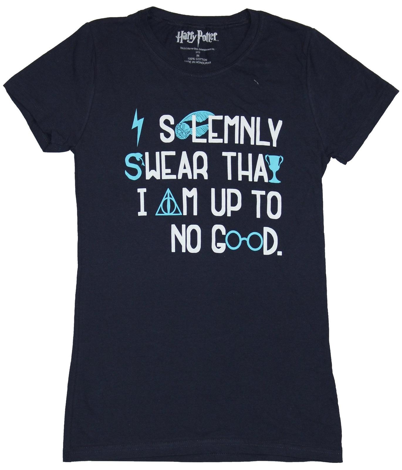 Harry Potter Girls Juniors T-Shirt - Solemnly Swear No Good Words Symbols XXL