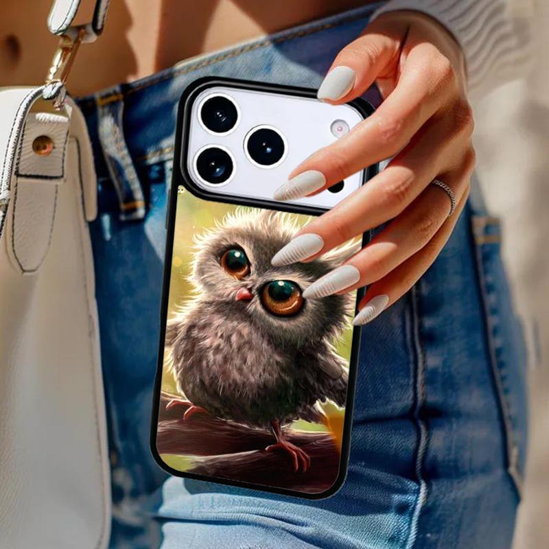 Owl Animal Pattern Soft Phone Case For iPhone 17 Air 14 15 13 12 Max Cover For Apple 16e 11 Pro Max Plus Coque