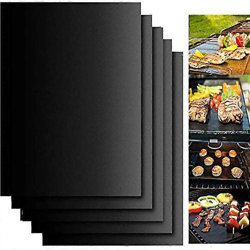Grill Mat 50x40cm Set Of 6, Bbq Grill Mat, Teflon Oven Mat Fiberglass Mats Barbecue Mat Non-stick Bbq Mat