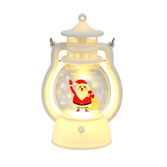 Vintage Style Pony Lantern Christmas Night Light, Retro Santa/Snowman/Tree Handheld Oil Lamp with Festive Party Decoration Warm LED, Cute Holiday