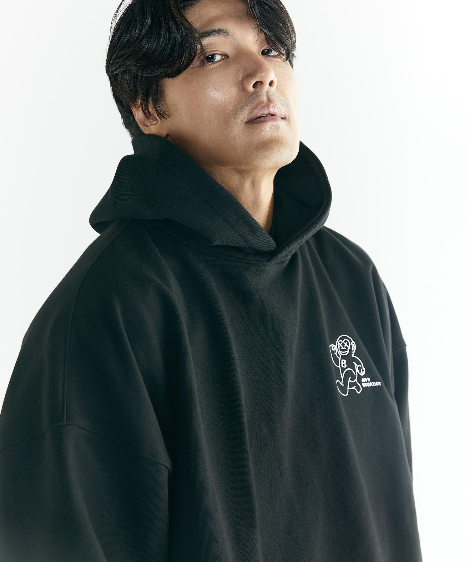 Buboom [Big Size] Forerunners Oversized Heavy Sweat Hoodie Black 2_Xxl(115~125)