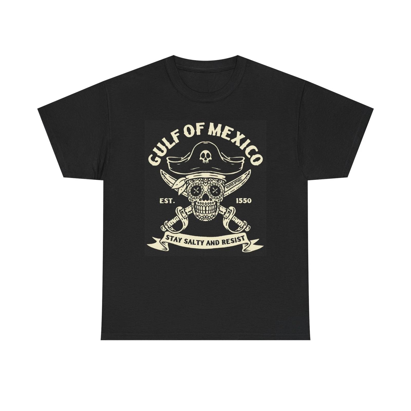 

Gulf Of Mexico Graphic T Shirt Resist Pirate Unisex Heavy Cotton Tee M