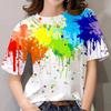 Women's Rainbow Graffiti Pattern Women's T-shirt Summer