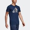 Adidas T Shirts Men's Blue Crew Neck Moderate Straight Fit CV4508